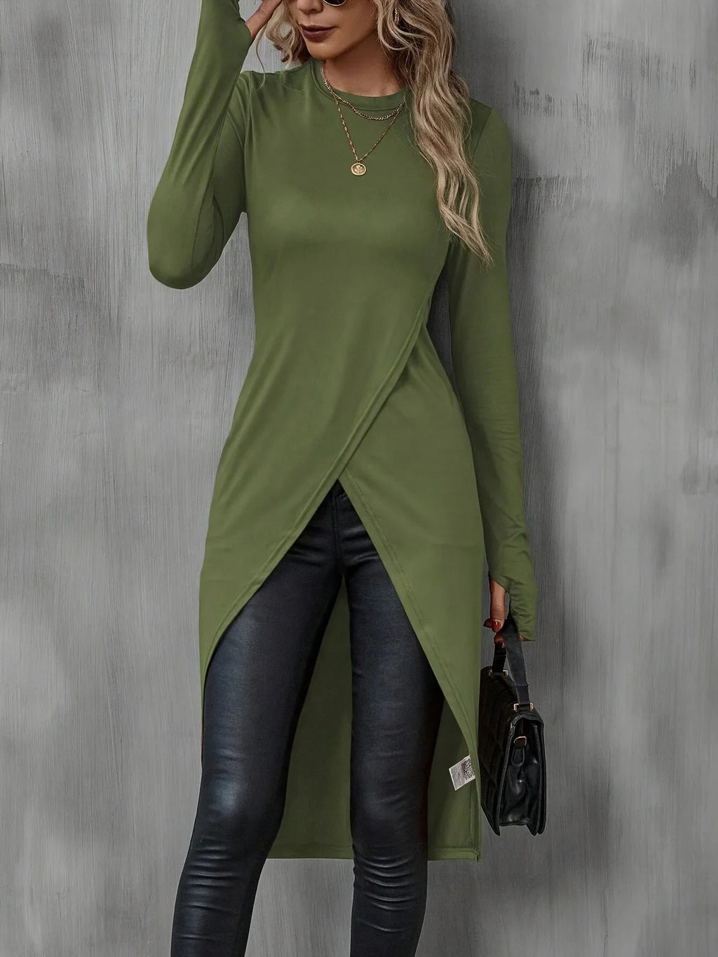 Plus Size Long T Shirt Slimming Casual Autumn Wear