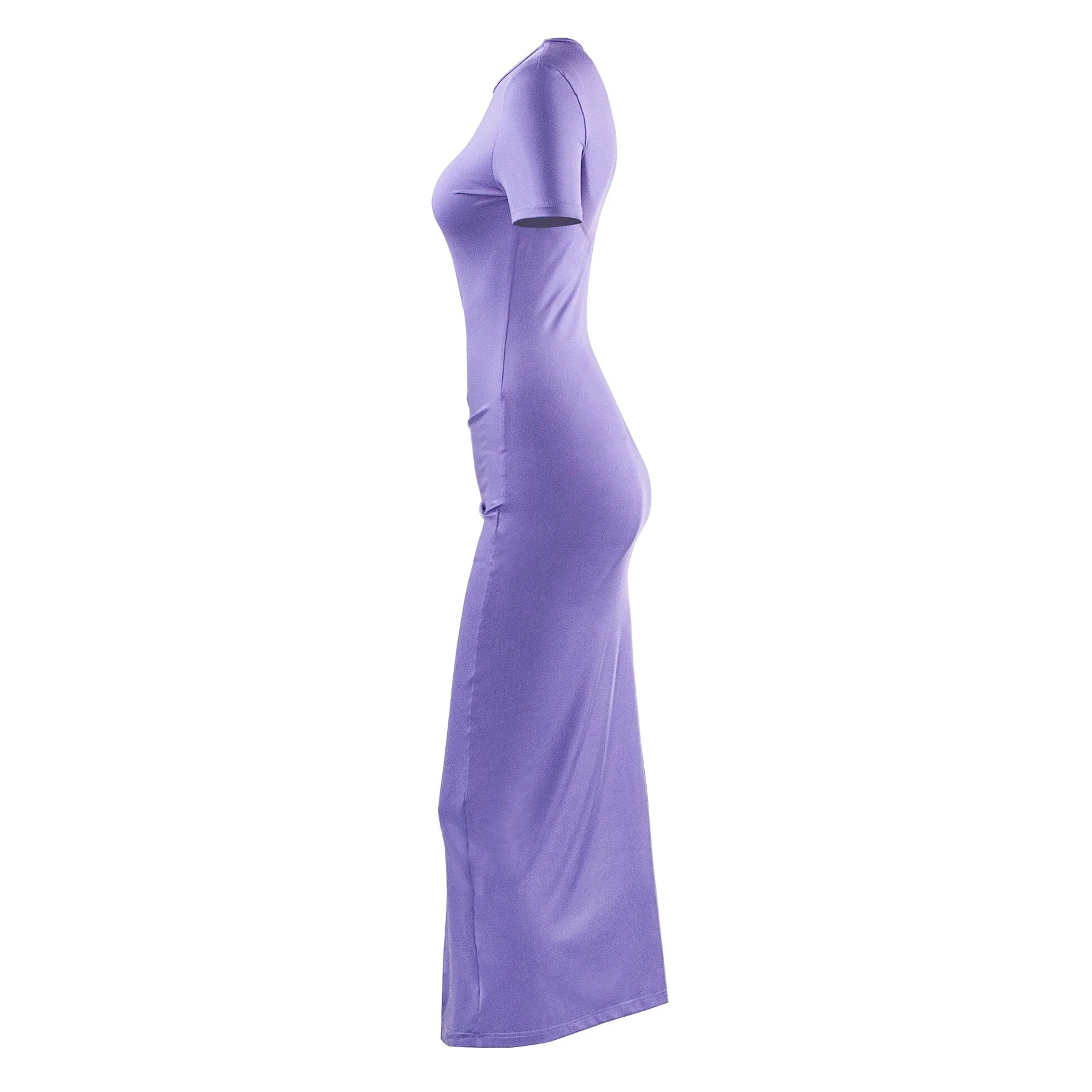 Pleated Short Sleeve Bandage Bodycon Dress For Women Mini