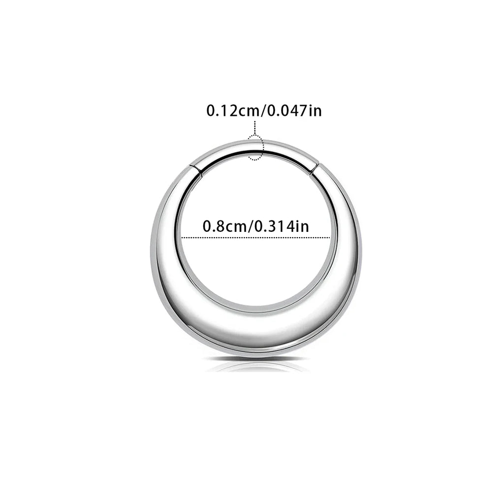 316L Stainless Steel Smooth Hoop Nose Ring Piercing Clicker Water Drop Septum Ring for Women and Men