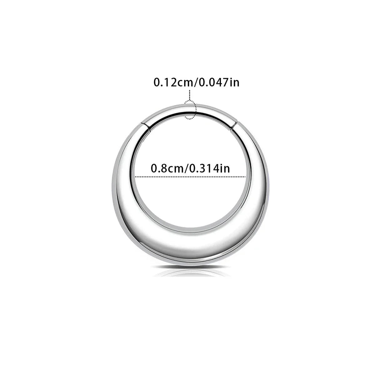 316L Stainless Steel Smooth Hoop Nose Ring Piercing Clicker Water Drop Septum Ring for Women and Men