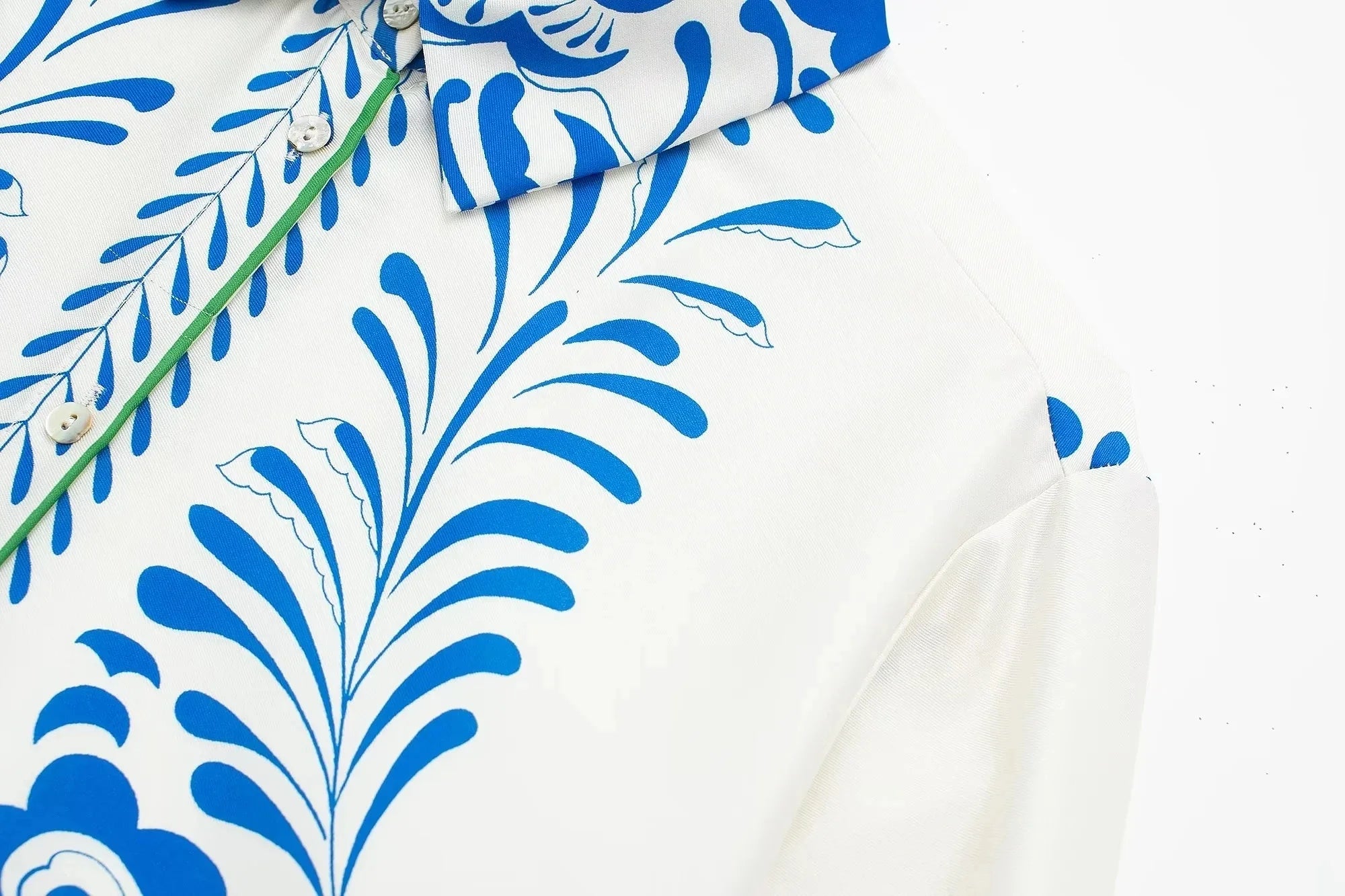 Women's Vintage Printed Casual Set with Long Sleeve Blouse and Straight Leg Pants