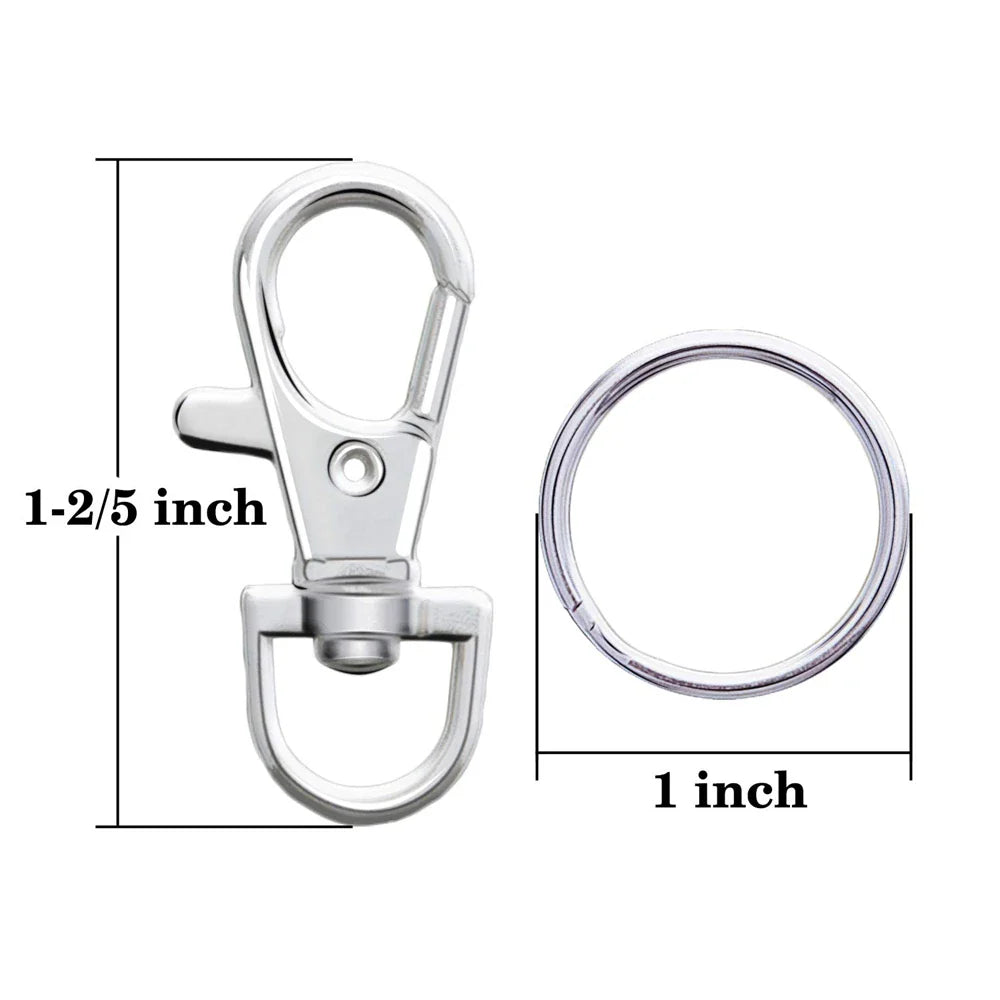 30 Pieces Metal Swivel Keychain Hooks with Split Key Rings for DIY Keychain Making