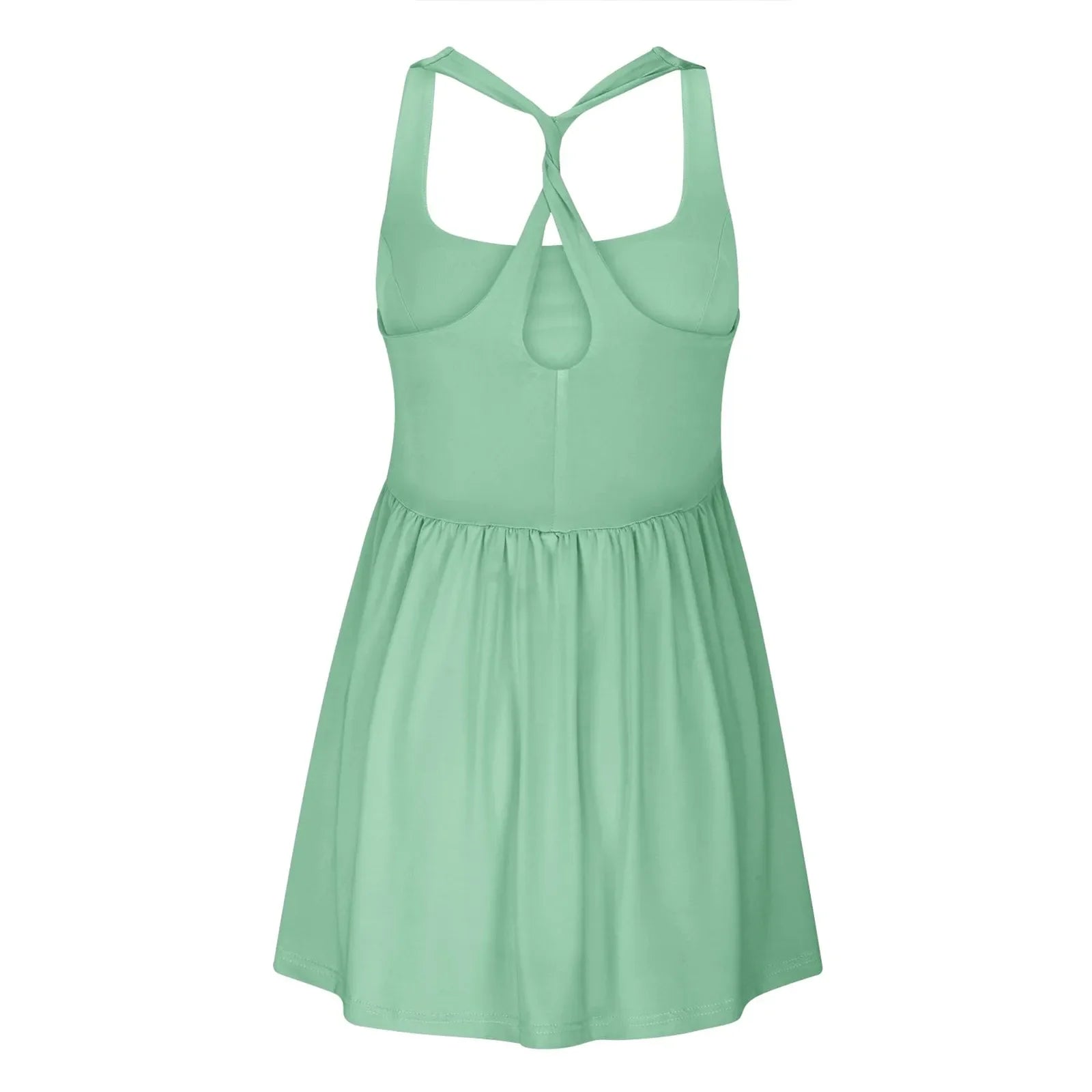 Womens Sleeveless Workout Romper With Built In Shorts