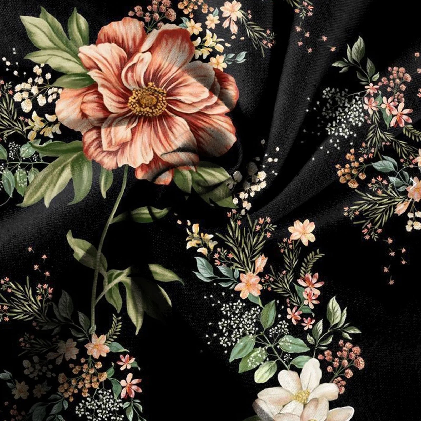 Wide Leg Sleeveless Overalls for Women Casual Loose Fit Jumpsuit with Retro Print Metal Buttons Long Pants Romper with Functional Pockets