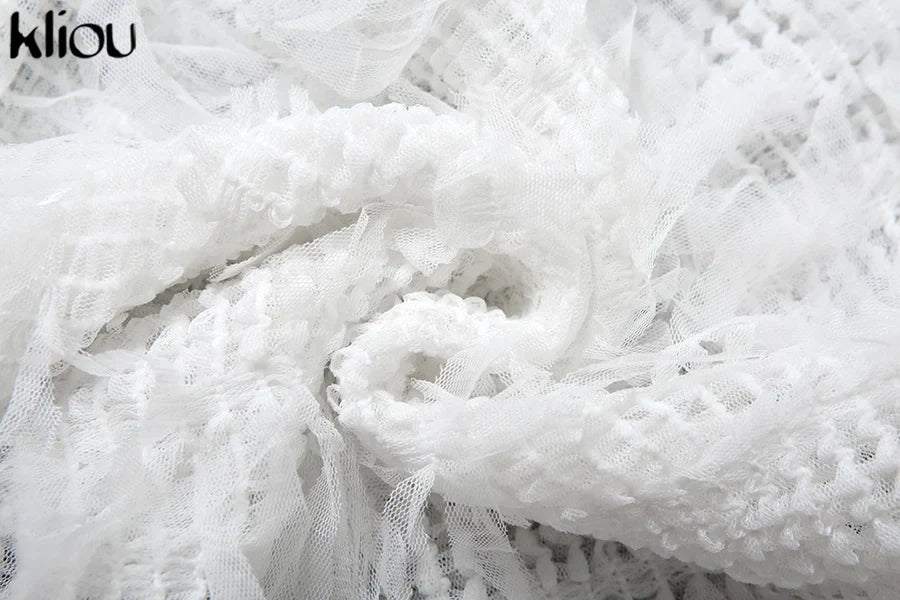 Backless Crochet Maxi Dress With Stand Collar And Pleats