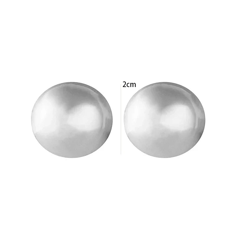 Punk Fashion Geometric Half Metal Big Ball Round Stud Earrings for Women and Girls Party Accessories