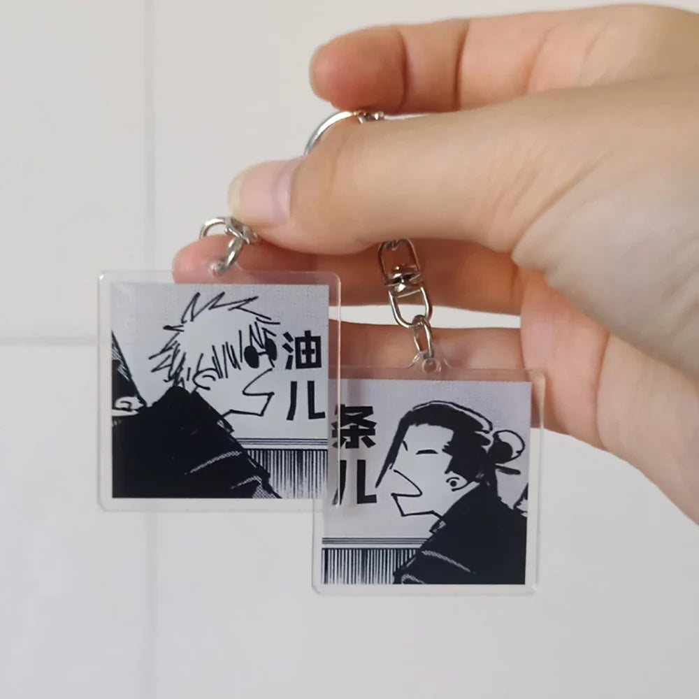 Anime Keychain Satoru Gojo and Geto Suguru Acrylic Pendant Cute Backpack Accessory