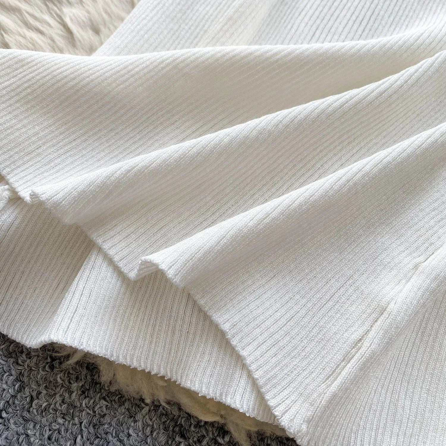 Women Square Collar Knit Dress Short Sleeve Wrap Sheath