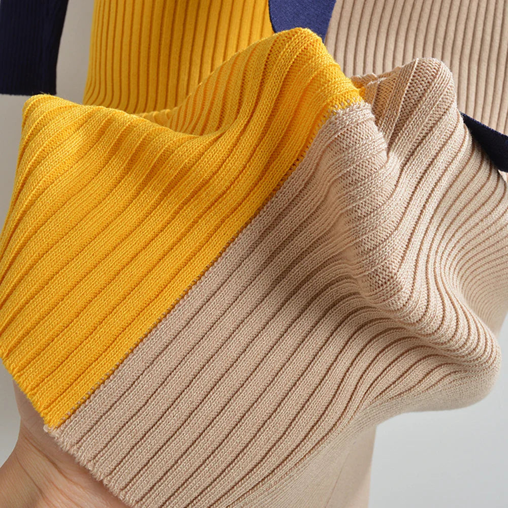 Fall Winter Knit Wrap Dress With Belt Long Sleeve Pencil