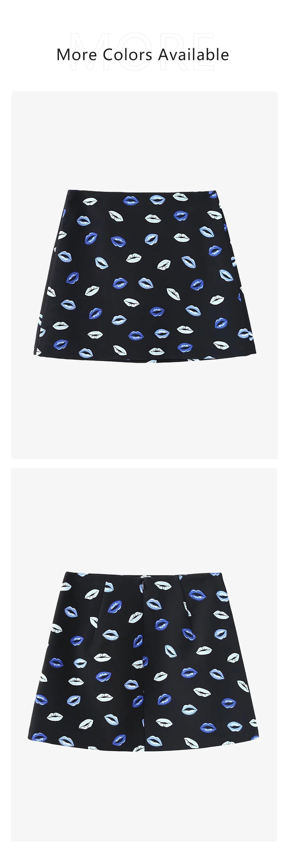 Women's Flip Collar Printed Slim Fit Shirt and High Waist Mini Skirt Set Stylish Versatile Outfit for Spring and Summer