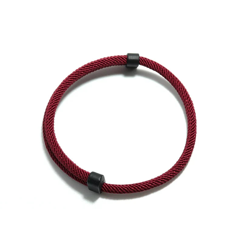 Trendy Adjustable Thread Bracelet for Couples - Minimalist Red Bracelet for Yoga and Meditation