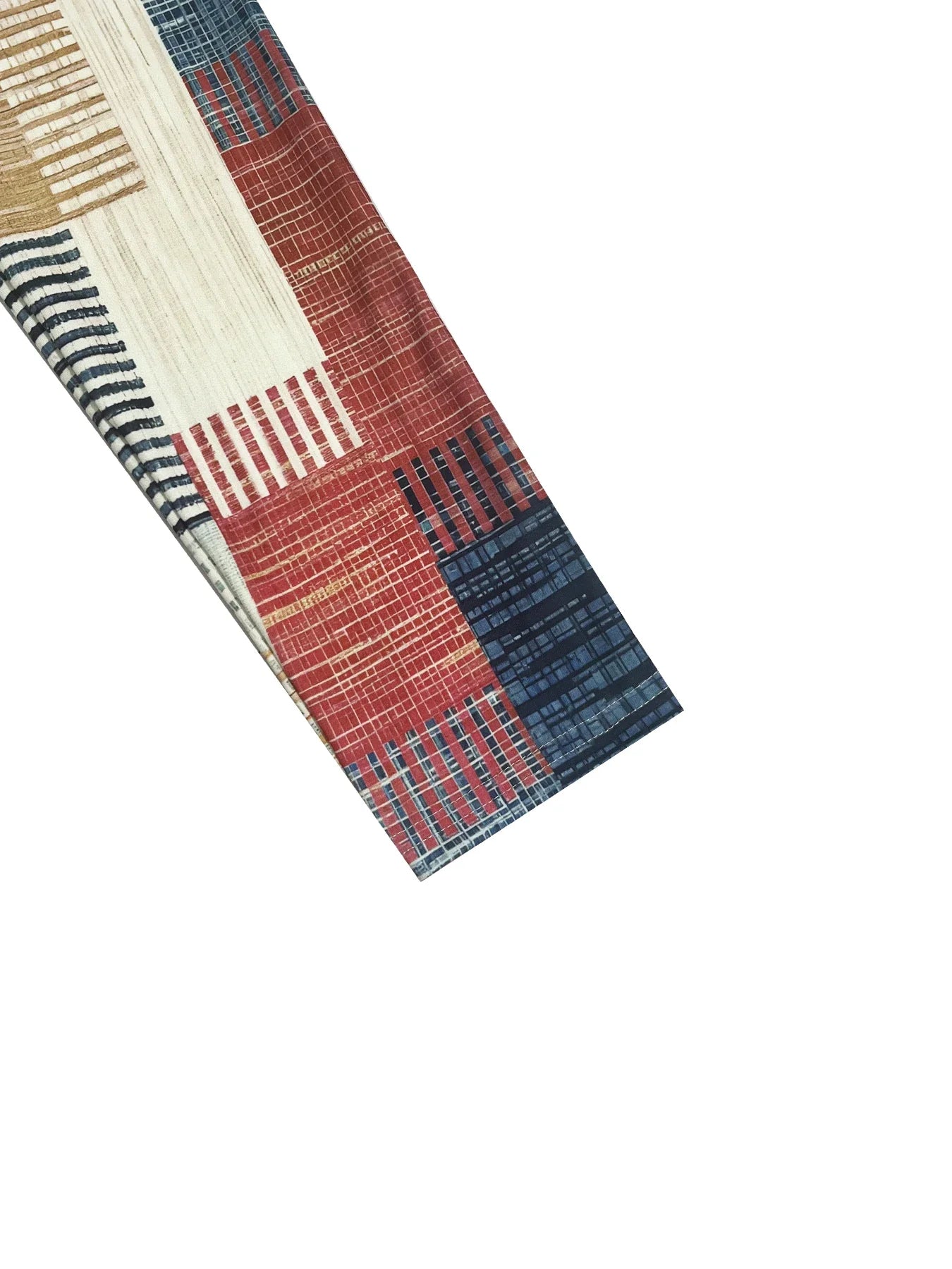 Womens Geometric Plaid Print Dress With V Neck Long Sleeves