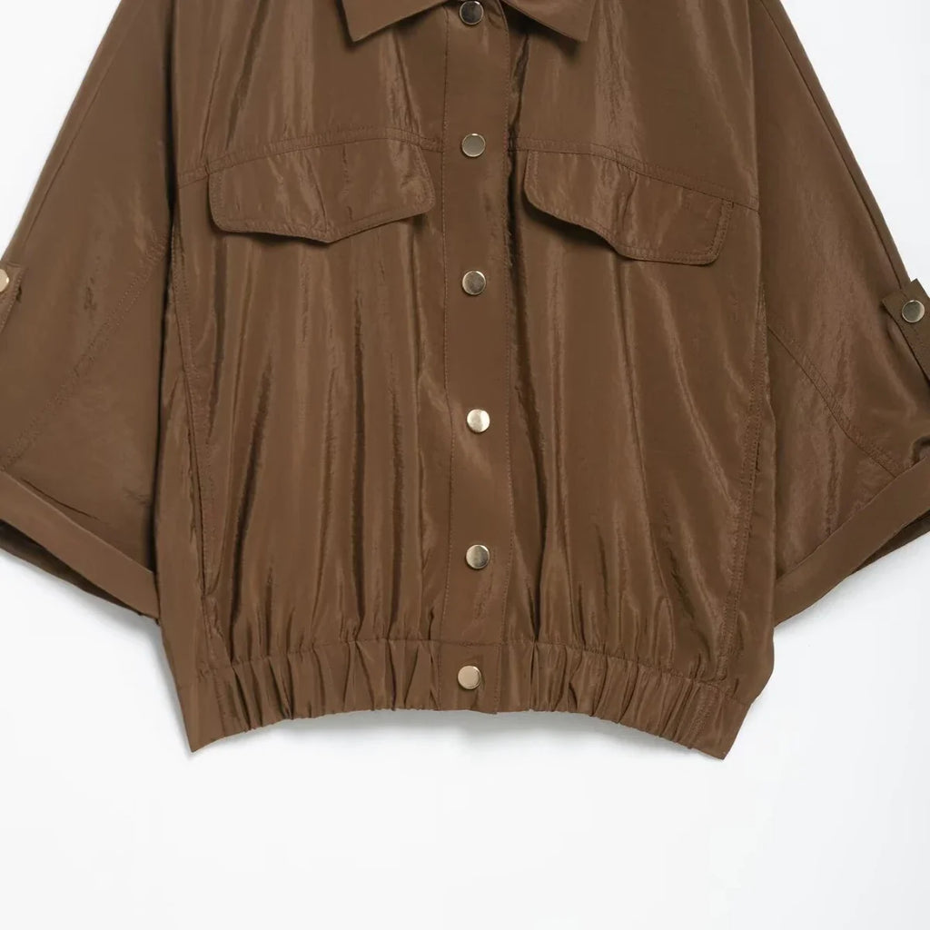 Women's Chic Pleated Tops and Trousers Set with Lapel Long Sleeves and High Waist Pants for Spring Summer Fashion