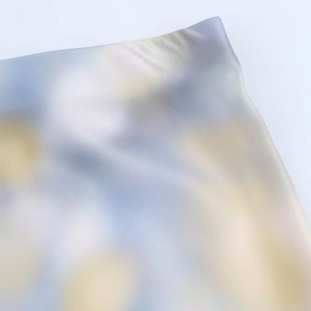 Women's Tie Dye Texture Vertical Collar Shirt with High Waist Slimming Skirt Set Spring Casual Chic Elegant Outfit