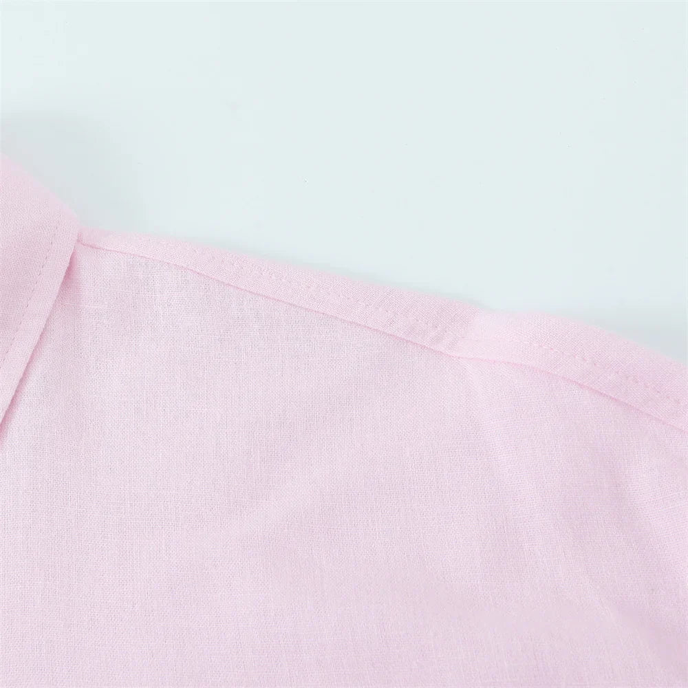 Loose Fitting Women's Shirt with Lapel and Buckle Solid Color Design Casual Chic Spring and Summer Blouse