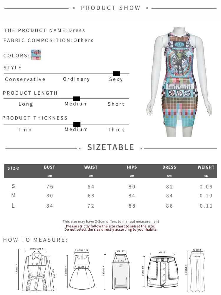 Colorful See Through Sleeveless Bodycon Dress for Women