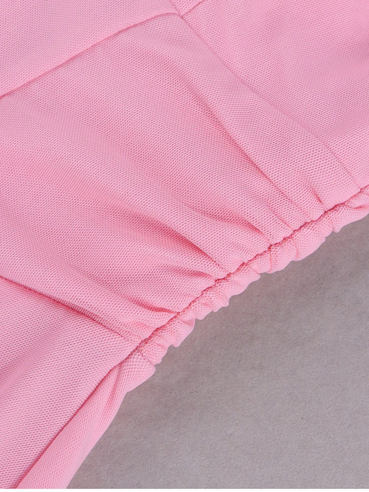 Sexy Hollow Out Bandage Mini Dress With Full Sleeves