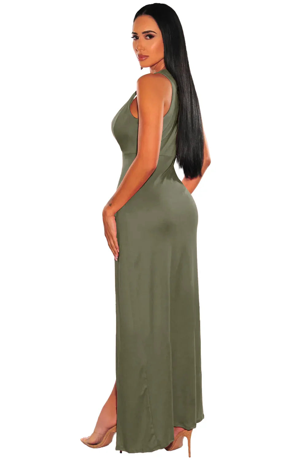 Backless V Neck Maxi Dress for Elegant Party Night