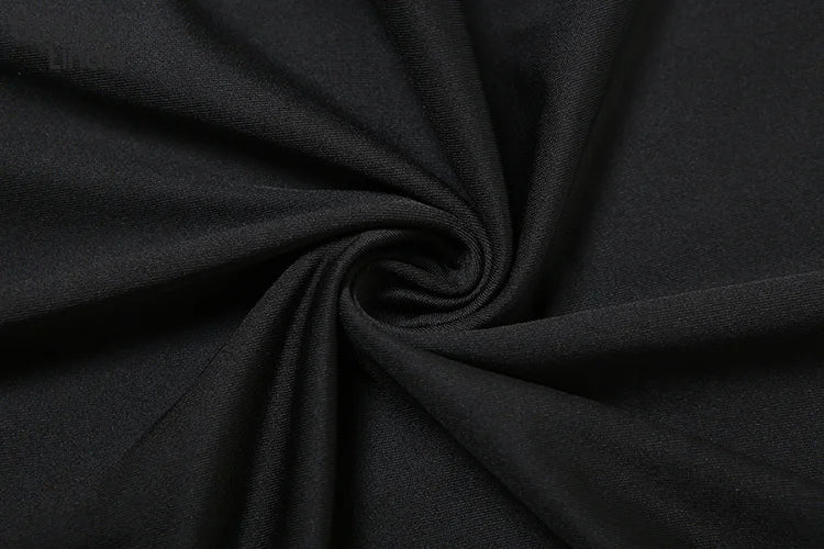 Junior Mid-Calf High Street Skirt Suit for Girls Solid Halter Neck with Slit Cleavage and Backless Design