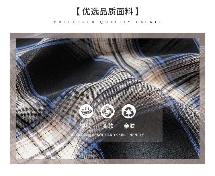 Women's Plaid Long Sleeve Shirt Vintage Button-Up Blouse Casual Lightweight Summer Top