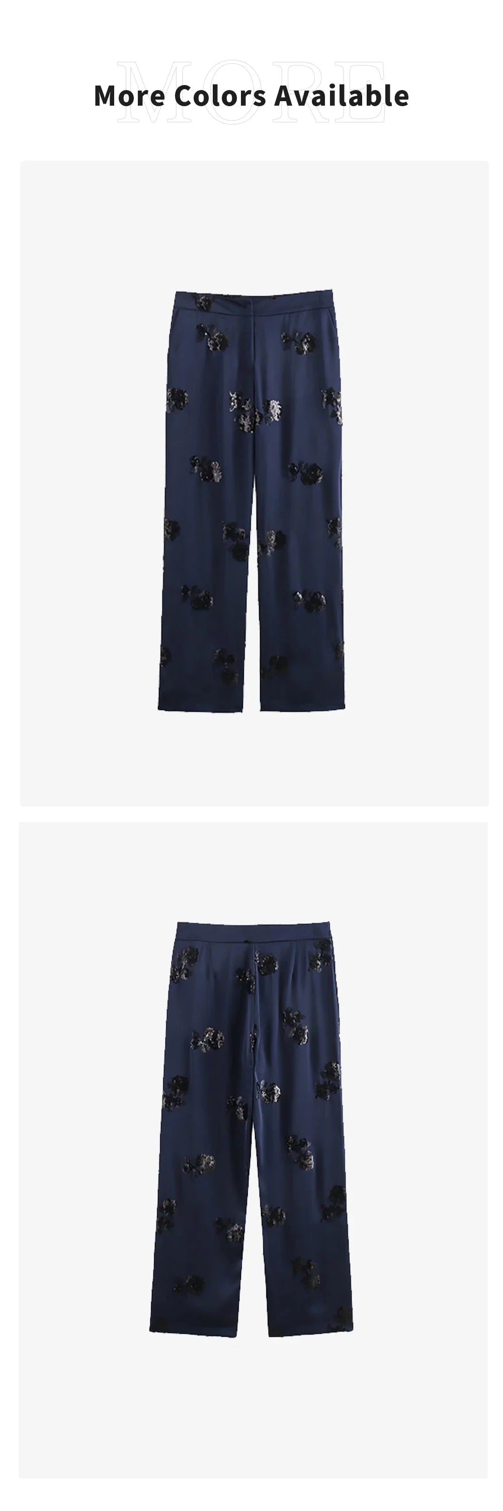 Sequin Lace Up Kimono Coat Beaded Silk Pants Set Two Piece