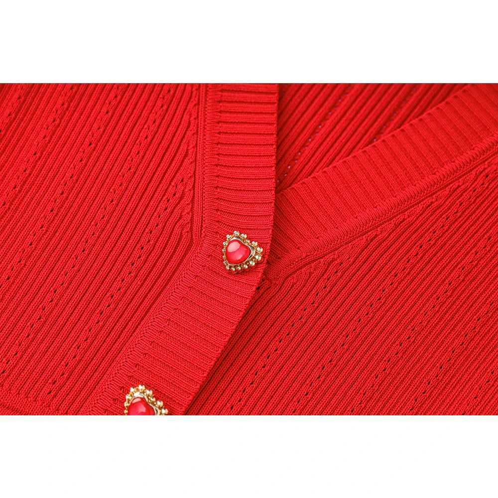 Knitted Long Sleeve V Neck Button Party Dress for Autumn