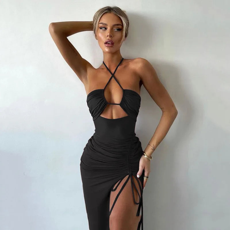Backless Dress for Women Sleeveless Hollow Out Slim Summer