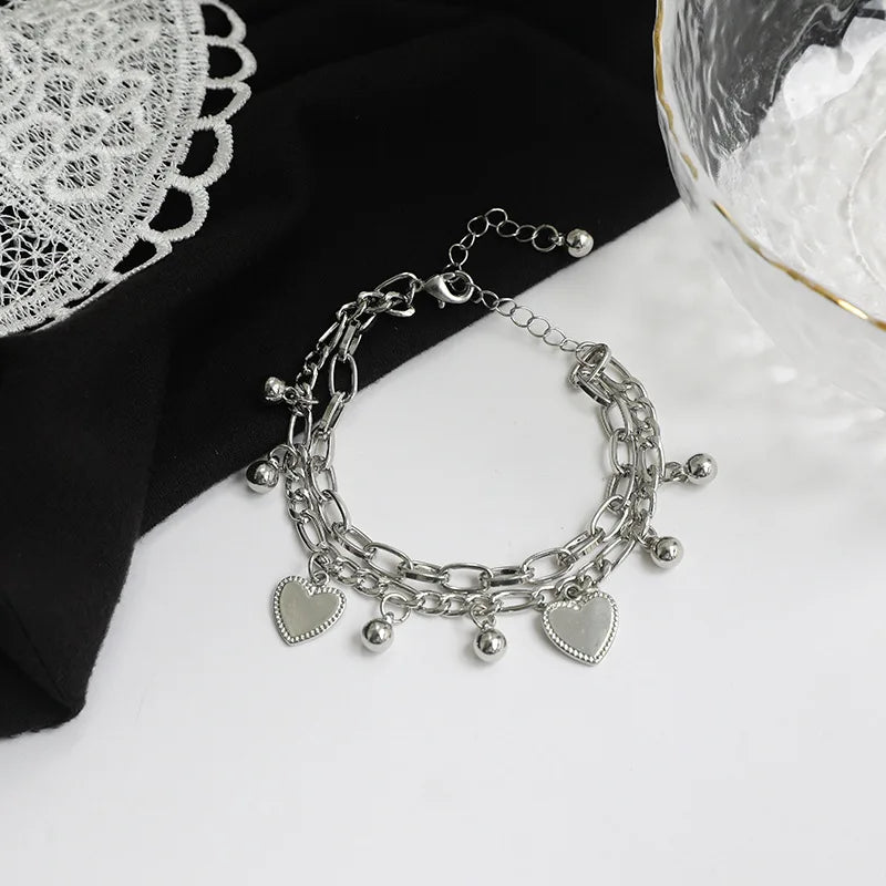 Women's Multi Layered Steel Ball Love Bracelet for Travel, Date, Party and Festival Gifts