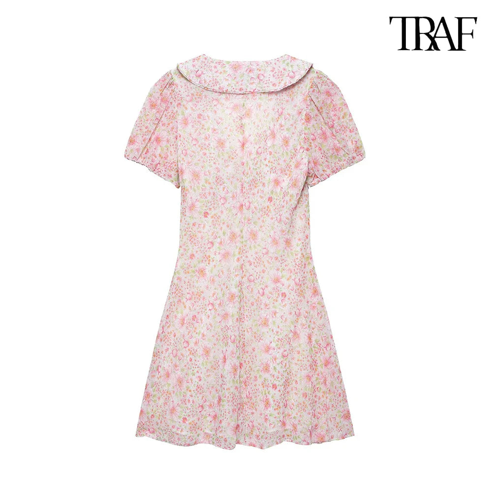 Floral Sweetheart Neck Mini Dress For Beach Party Wear