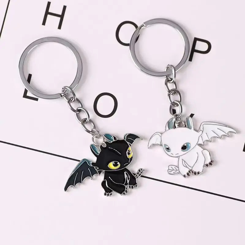 Mini Dragon Taming Toothless Keychain Pendant for Couples Cute Cartoon Backpack Accessory