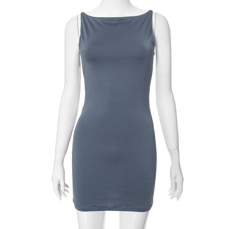 Women's Sleeveless Bodycon Dress Minimalist Summer Outfit