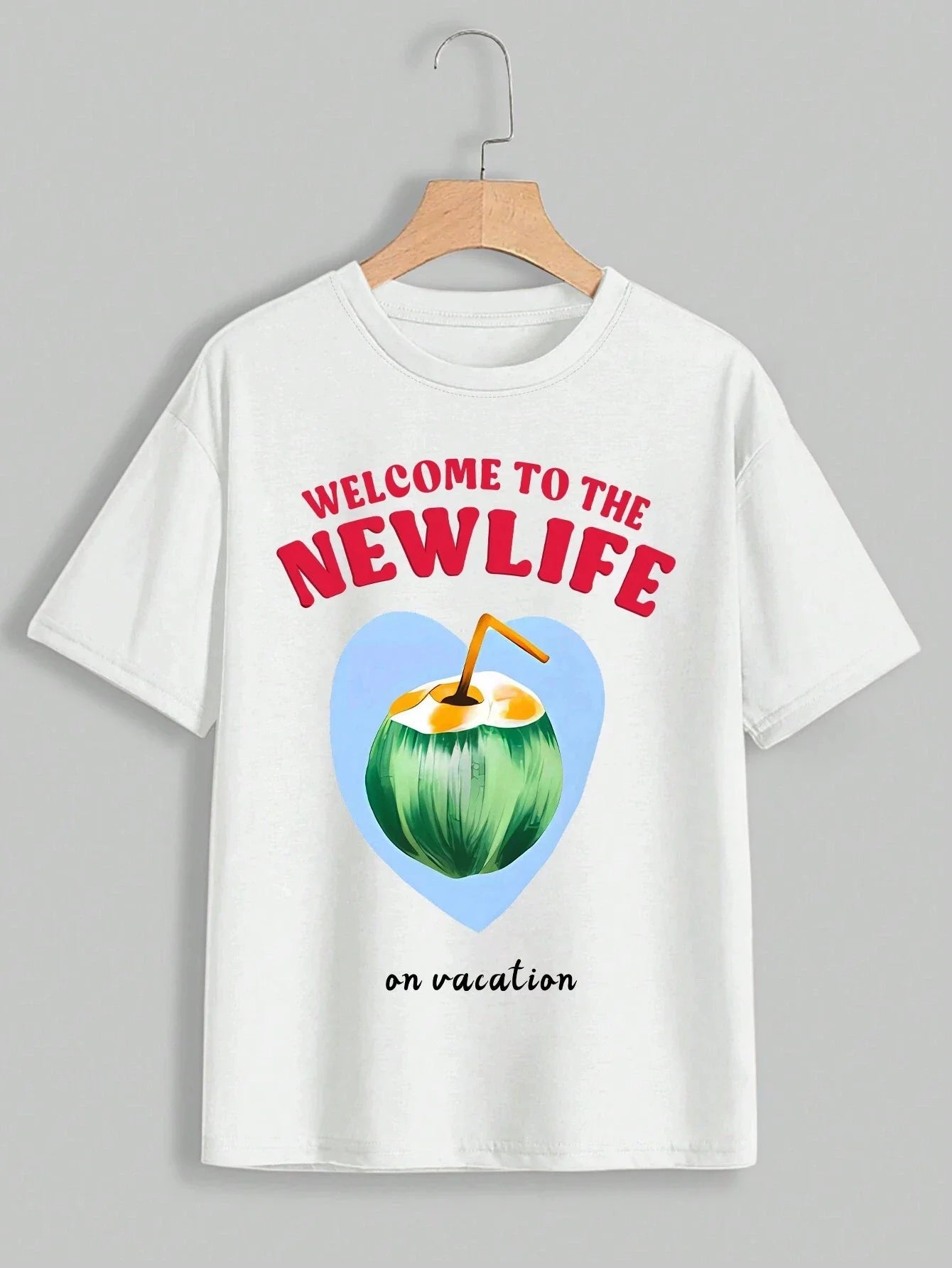 Couple Cotton T-Shirts with Cartoon Printed Pattern for Summer Casual Wear