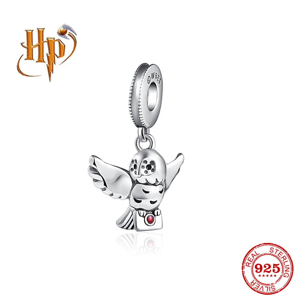 925 Sterling Silver Hat Flower Fairy Charm Bead for DIY Jewelry Bracelets and Pendants