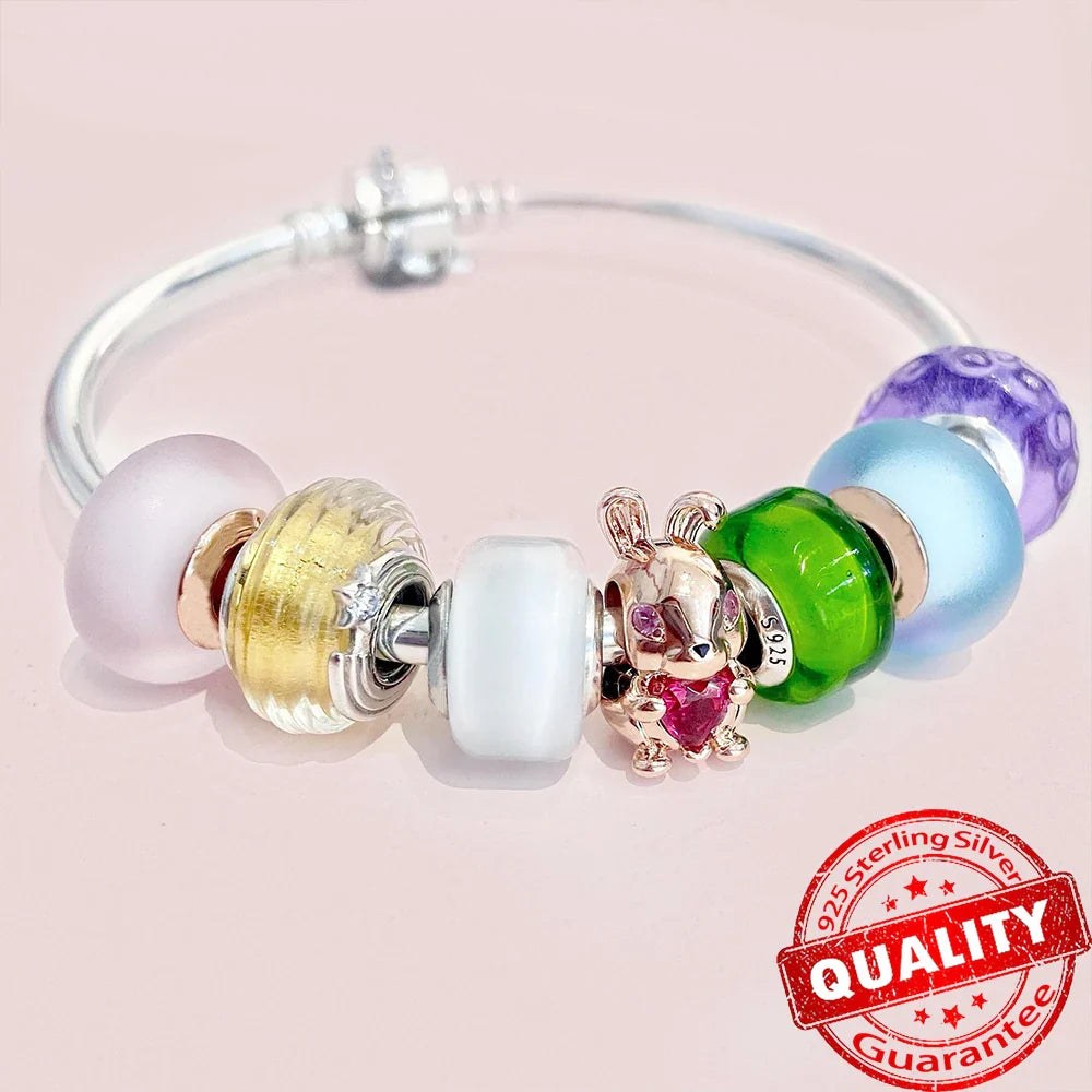 925 Sterling Silver Green Monstera Leaves Frog Dangle Charm for Necklace and Bracelet