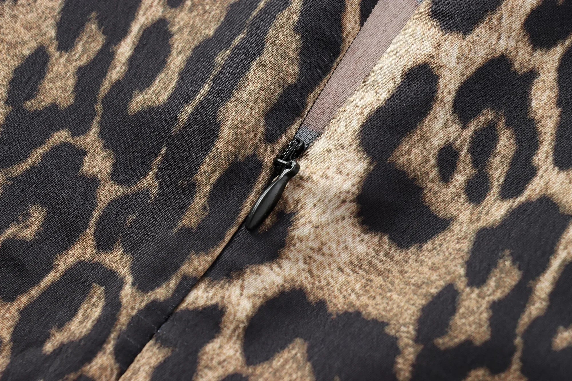 Leopard Print Midi Dress For Women Shirt Style Short Sleeve