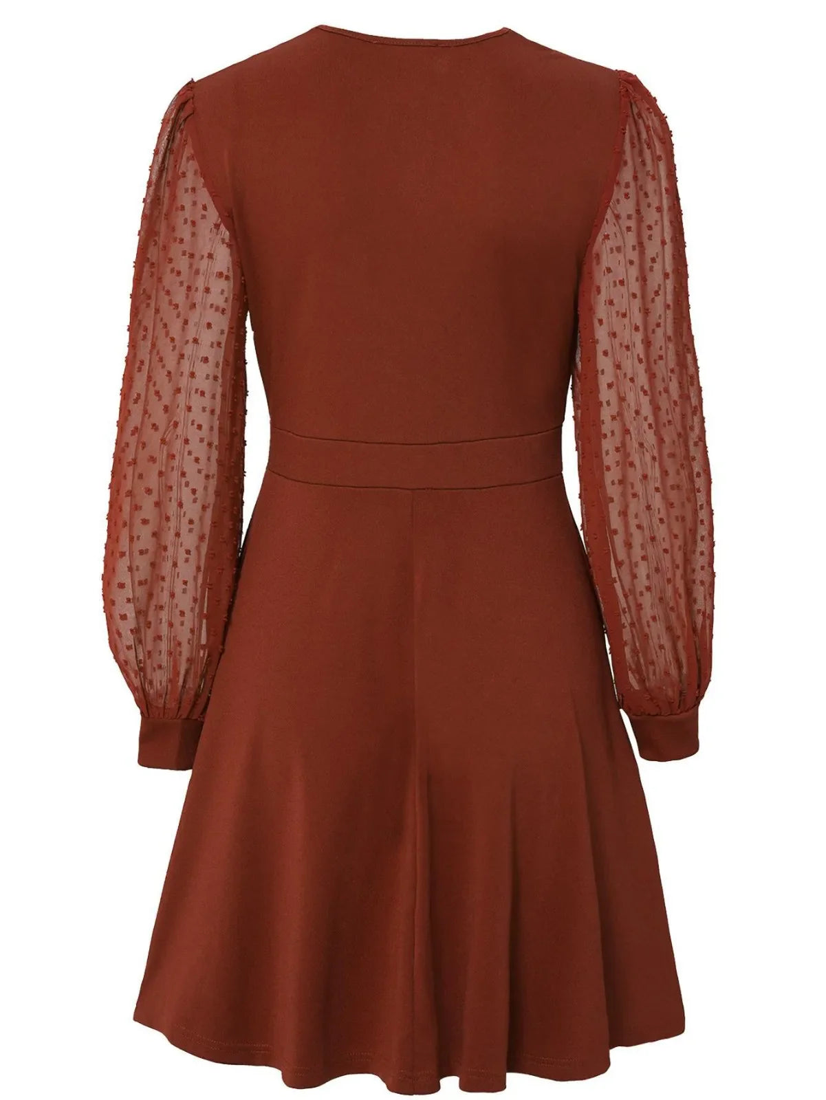 Women's Casual V Neck Long Sleeve Slim Dress Everyday Wear