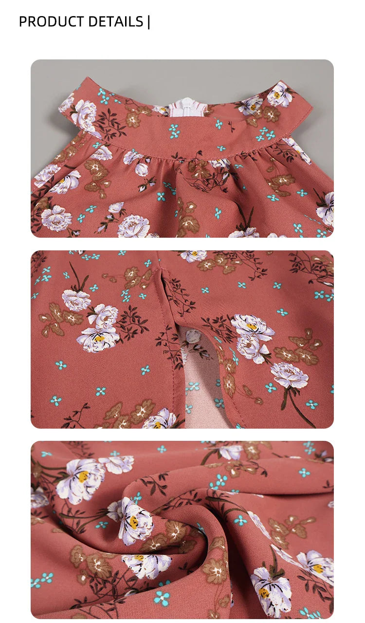 Floral Sleeveless Sundress For Beach And Summer Casual