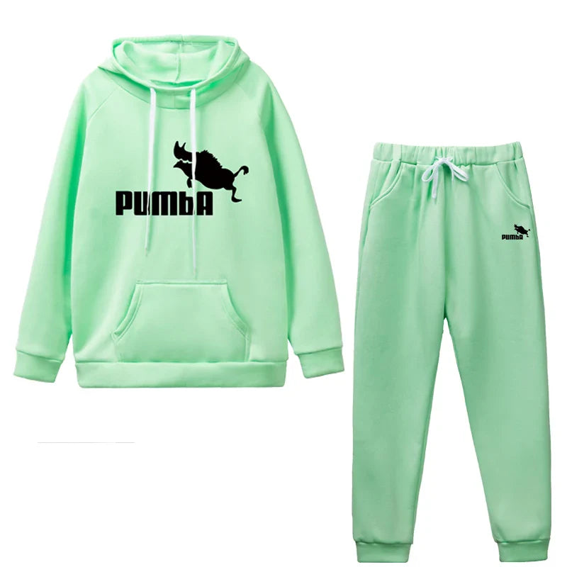 Womens Cute Cat Hoodie Tracksuit High Quality Casual Jogging Outfit Pullover and Pants Set