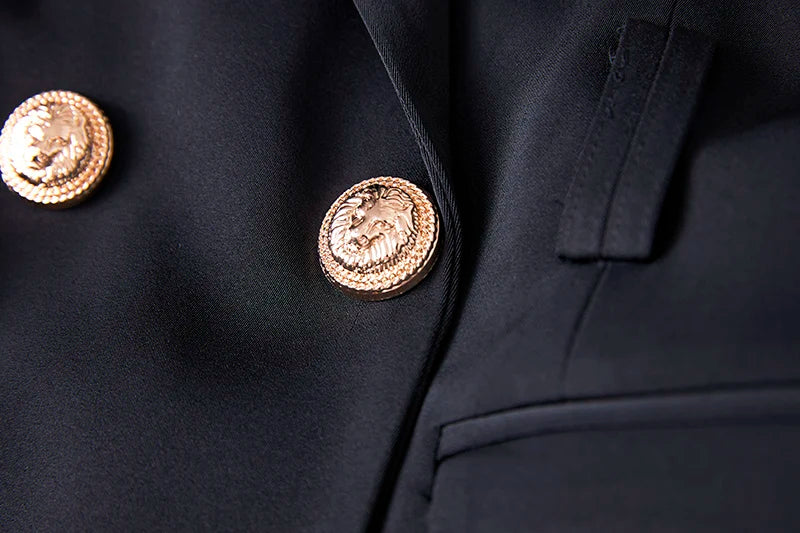 Womens Blazer Dress With Belt For Office Wear Buttons