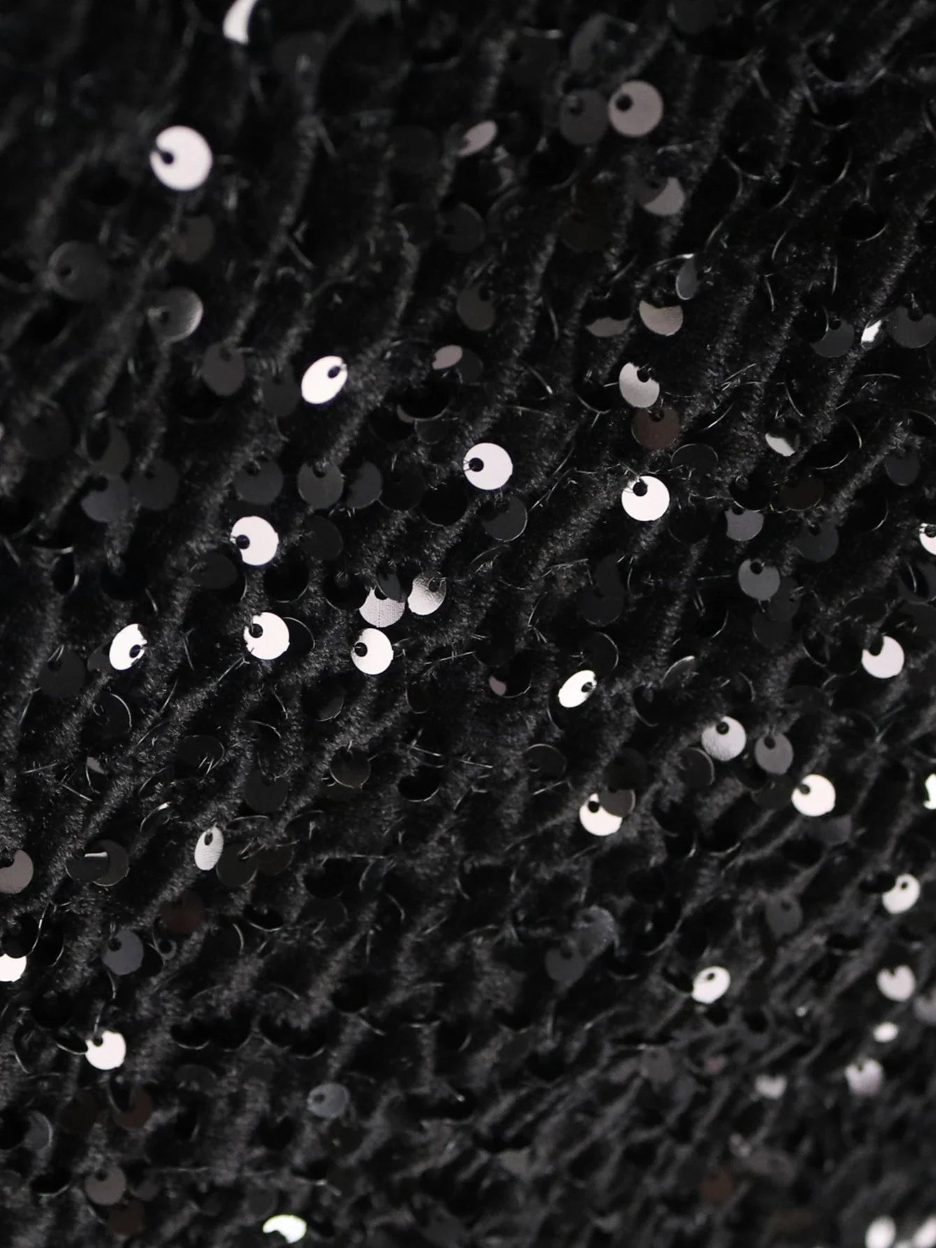 Black Velvet Sequin Dress Deep V Neck Patchwork Ruffle Gown