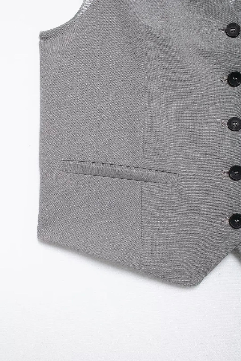 Solid Sleeveless V-Neck Vest and High Waist Zipper Loose Pants Set for Office and Casual Wear