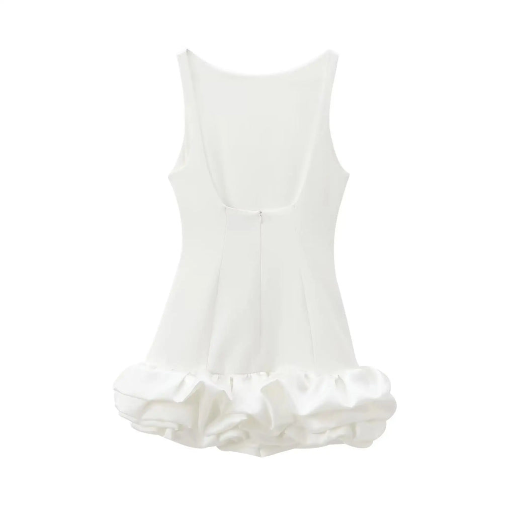 Ruched Mini Dress For Women Backless Party Dress Elegant