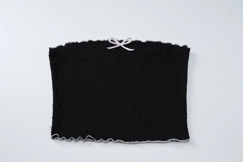 Sexy Matching Tube Top and Ruffled Skirt Set Women Summer Party Club Date Outfit Streetwear Y2K Style