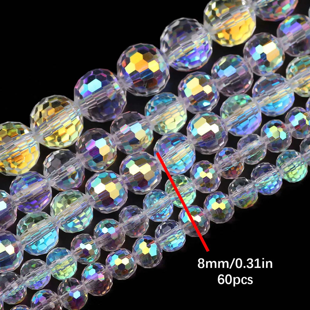 Austrian Crystal Transparent AB Glass Beads for DIY Jewelry Making in 3mm, 4mm, 6mm, 8mm Sizes