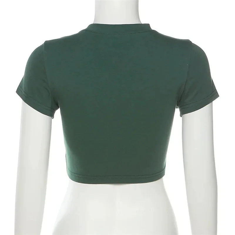 Y2K Retro Graphic Short Sleeve Women's T-Shirt Stylish High Street Top