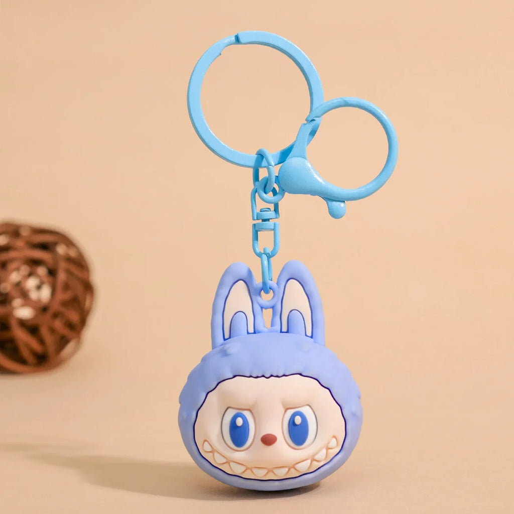 Kawaii Labubu Doll Keychain Cute PVC Pendant Toy Phone Bag Charm Car Accessories