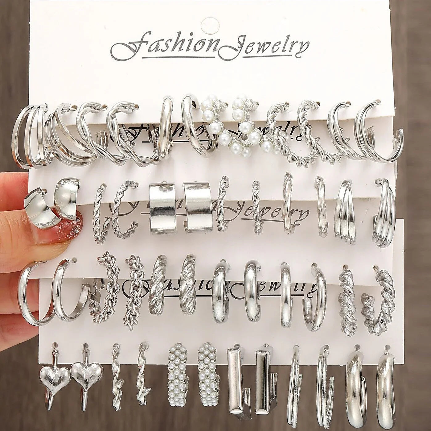 24-Pair Vintage-Inspired Small Hoop Earring Set for Women Elegant Geometric Iron Ear Ornaments for Daily Wear
