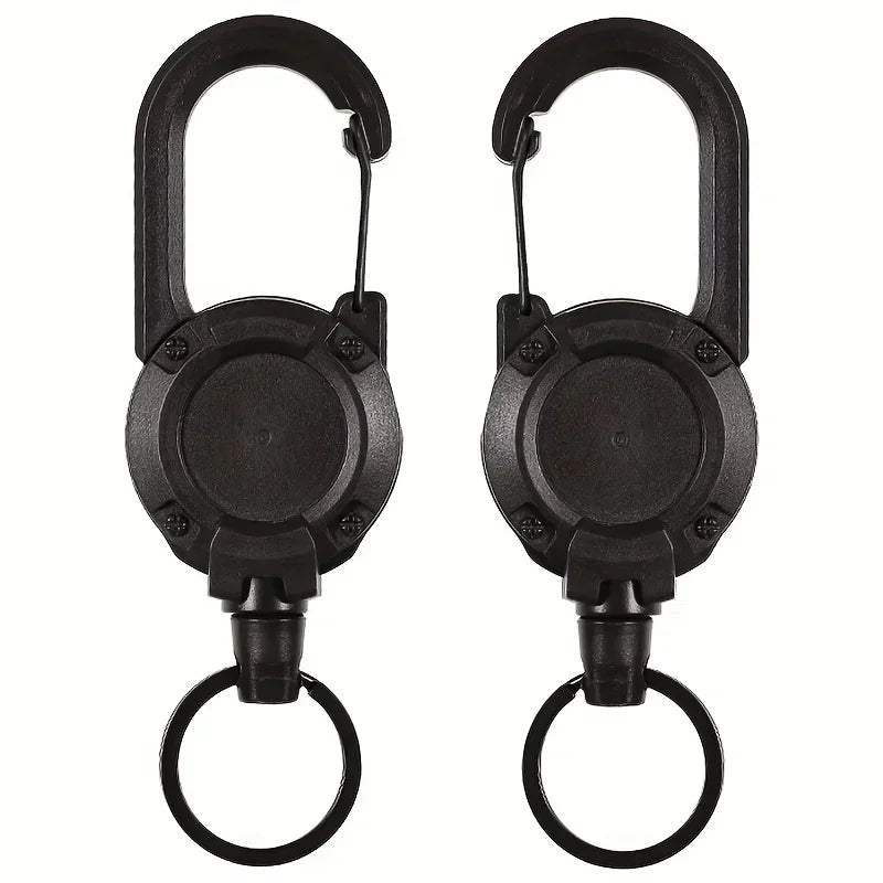 Extendable Retractable Keychain Badge Reels with Heavy Duty Clip and Carabiner for Outdoor Use