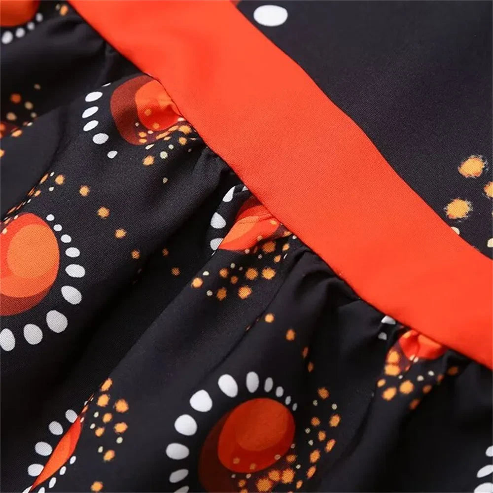 Autumn Womens Suspender Dress Printed Slim Fit Chic