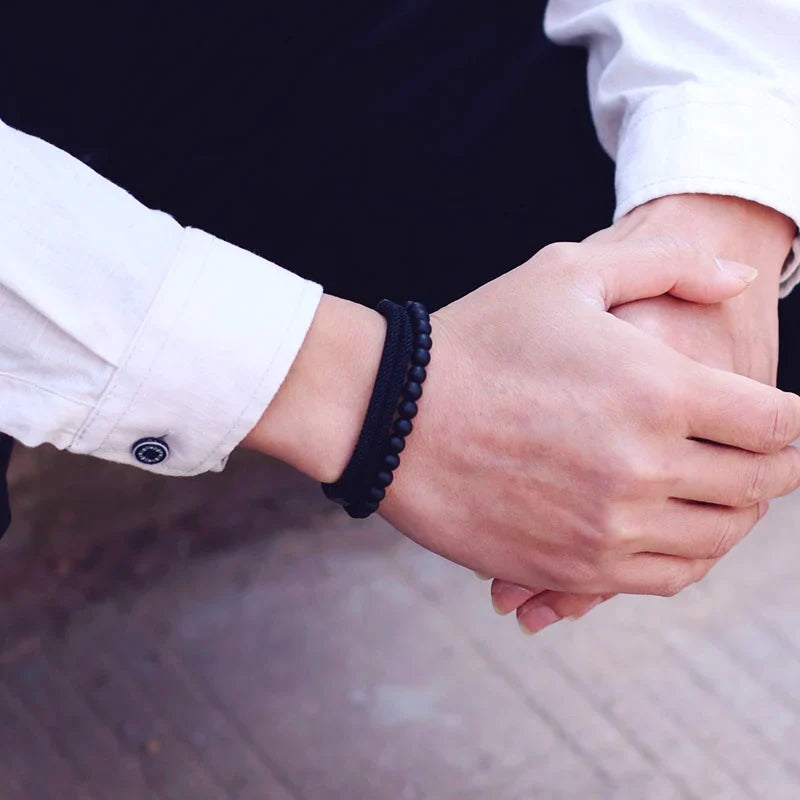 Fashion Men's Adjustable Lucky Red Thread Bracelet Set 2pcs Gifts for Him Armband Accessories